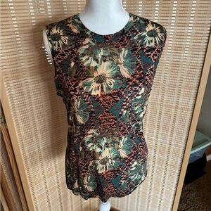 Ulla Johnson Floral Print Sleeveless Blouse Size XL